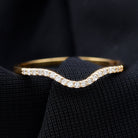 Real Diamond Curved Enhancer for Engagement Ring in Gold Diamond - ( HI-SI ) - Color and Clarity - Rosec Jewels