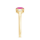 Asscher Cut Pink Tourmaline Solitaire Ring with Diamond Pink Tourmaline - ( AAA ) - Quality - Rosec Jewels