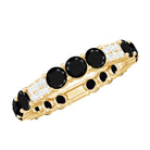 Created Black Diamond and Diamond Designer Eternity Band Ring Lab Created Black Diamond - ( AAAA ) - Quality - Rosec Jewels