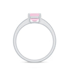 Octagon Cut Rose Quartz Solitaire Engagement Ring with Diamond Side Stones Rose Quartz - ( AAA ) - Quality - Rosec Jewels