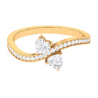 Heart Shape Cubic Zirconia Toi Et Moi Engagement Ring Zircon - ( AAAA ) - Quality - Rosec Jewels