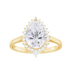 2.75 CT Pear Cut Zircon Cocktail Engagement Ring with Halo Zircon - ( AAAA ) - Quality - Rosec Jewels