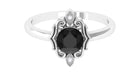 Kat Von D Inspired Black Diamond Solitaire Engagement Ring Black Diamond - ( AAA ) - Quality - Rosec Jewels