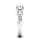 3/4 CT Rose Quartz Flower Engagement Ring with Diamond Rose Quartz - ( AAA ) - Quality - Rosec Jewels