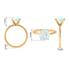 2 CT Round Cut Ethiopian opal Solitaire Engagement Ring in Peg Head Setting Ethiopian Opal - ( AAA ) - Quality - Rosec Jewels