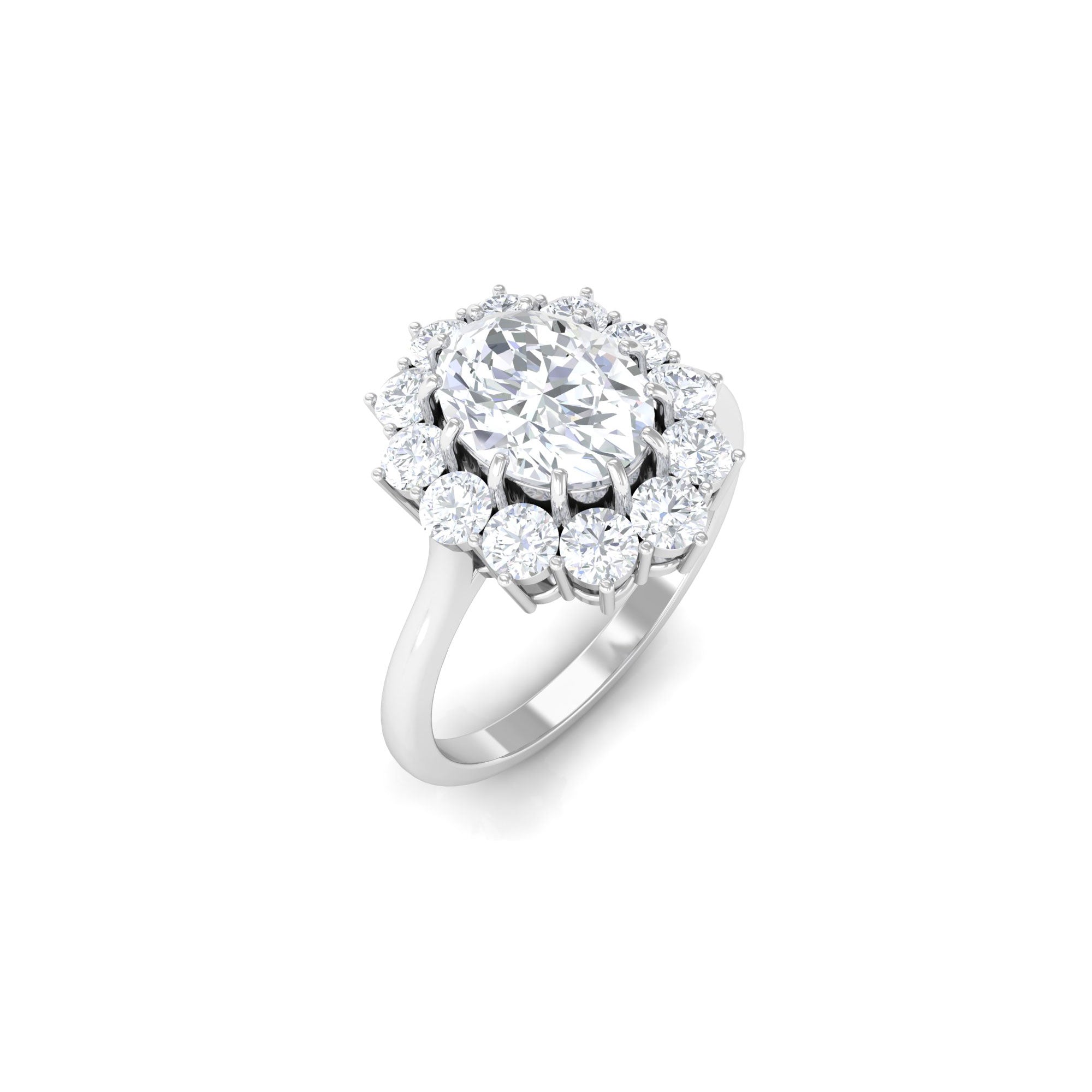 Princess Diana Inspired Simulated Diamond Engagement Ring Zircon - ( AAAA ) - Quality - Rosec Jewels