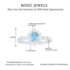 Round Aquamarine and Diamond Classic Halo Ring Aquamarine - ( AAA ) - Quality - Rosec Jewels