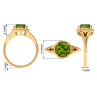 2 CT Round Peridot Solitaire Gold Ring in Split Shank Peridot - ( AAA ) - Quality - Rosec Jewels