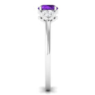 Round Amethyst and Diamond Engagement Ring Amethyst - ( AAA ) - Quality - Rosec Jewels