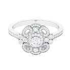 Vintage Style Moissanite Engagement Ring Moissanite - ( D-VS1 ) - Color and Clarity - Rosec Jewels