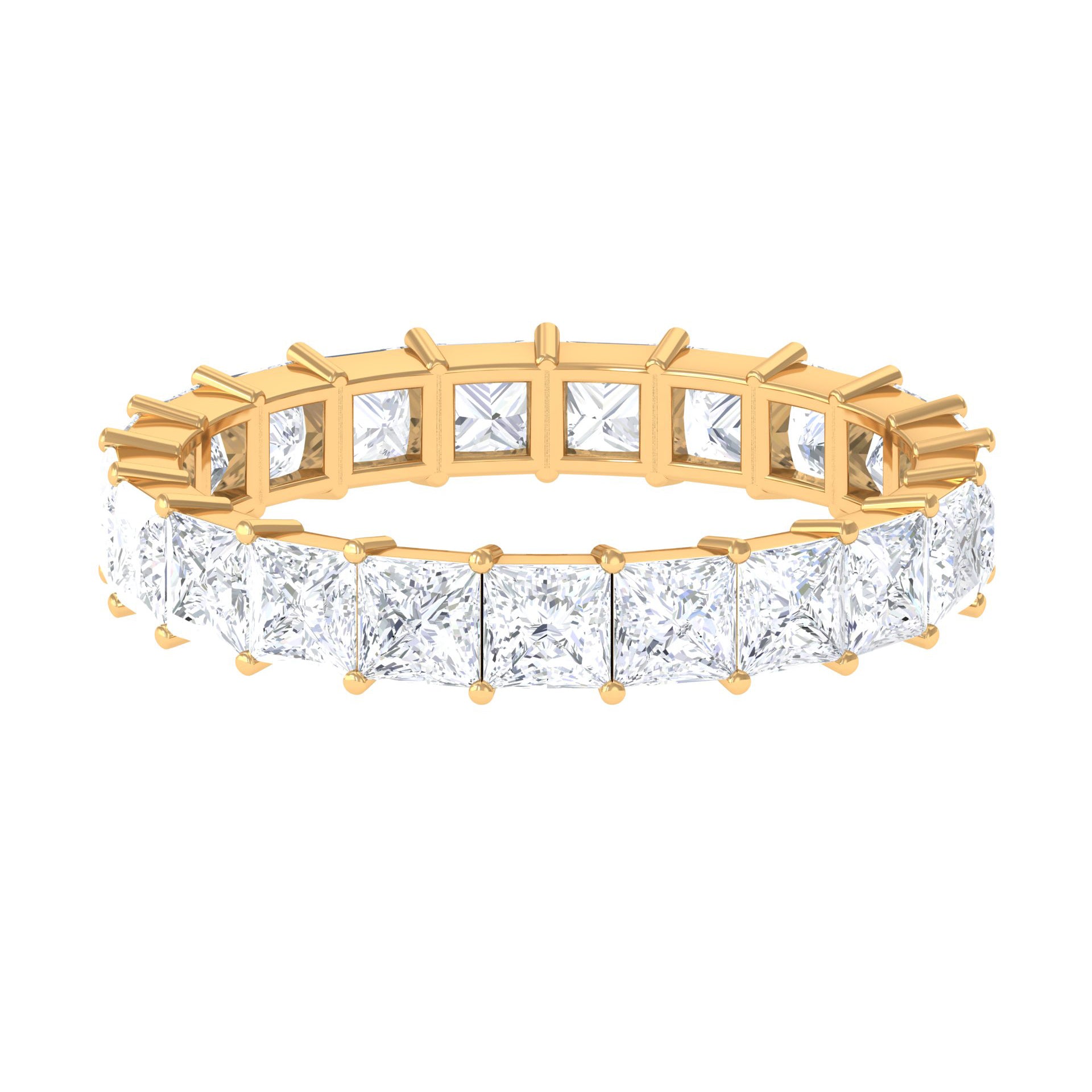 Princess Cut Moissanite Eternity Ring Moissanite - ( D-VS1 ) - Color and Clarity - Rosec Jewels