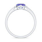 Heart Shape Tanzanite Solitaire Promise Ring with Diamond Tanzanite - ( AAA ) - Quality - Rosec Jewels