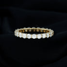 Round Cubic Zirconia Full Eternity Band Ring in Gold Zircon - ( AAAA ) - Quality - Rosec Jewels