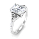 2.75 CT Emerald Cut Zircon Solitaire Celtic Engagement Ring in Gold Zircon - ( AAAA ) - Quality - Rosec Jewels