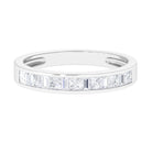 1.25 CT Princess Cut Moissanite Half Eternity Ring in Channel Setting Moissanite - ( D-VS1 ) - Color and Clarity - Rosec Jewels