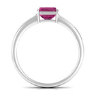 Asscher Cut Pink Tourmaline Solitaire Ring Pink Tourmaline - ( AAA ) - Quality - Rosec Jewels