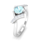 Sky Blue Topaz and Diamond Designer Promise Ring Sky Blue Topaz - ( AAA ) - Quality - Rosec Jewels