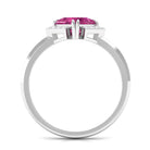 Contemporary Princess Cut Pink Tourmaline Engagement Ring with Diamond Pink Tourmaline - ( AAA ) - Quality - Rosec Jewels