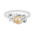 Designer South Sea Pearl Engagement Ring with Diamond South Sea Pearl - ( AAA ) - Quality - Rosec Jewels