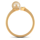 Classic South Sea Pearl and Diamond Cuff Engagement Ring South Sea Pearl - ( AAA ) - Quality - Rosec Jewels