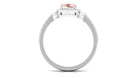 1.75 CT Morganite Halo Engagement Ring with Diamond Morganite - ( AAA ) - Quality - Rosec Jewels