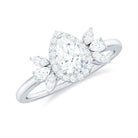 Pear Moissanite Cluster Halo Engagement Ring Moissanite - ( D-VS1 ) - Color and Clarity - Rosec Jewels