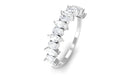 Certified Moissanite Half Eternity Wedding Band Ring Moissanite - ( D-VS1 ) - Color and Clarity - Rosec Jewels