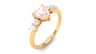 Heart Shape Morganite Solitaire Promise Ring with Diamond Morganite - ( AAA ) - Quality - Rosec Jewels