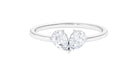 Moissanite Two Stone Promise Engagement Ring Moissanite - ( D-VS1 ) - Color and Clarity - Rosec Jewels