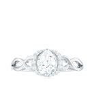 Lab Grown Diamond Collar Engagement Ring in Infinity Shank Lab Grown Diamond - ( EF-VS ) - Color and Clarity - Rosec Jewels