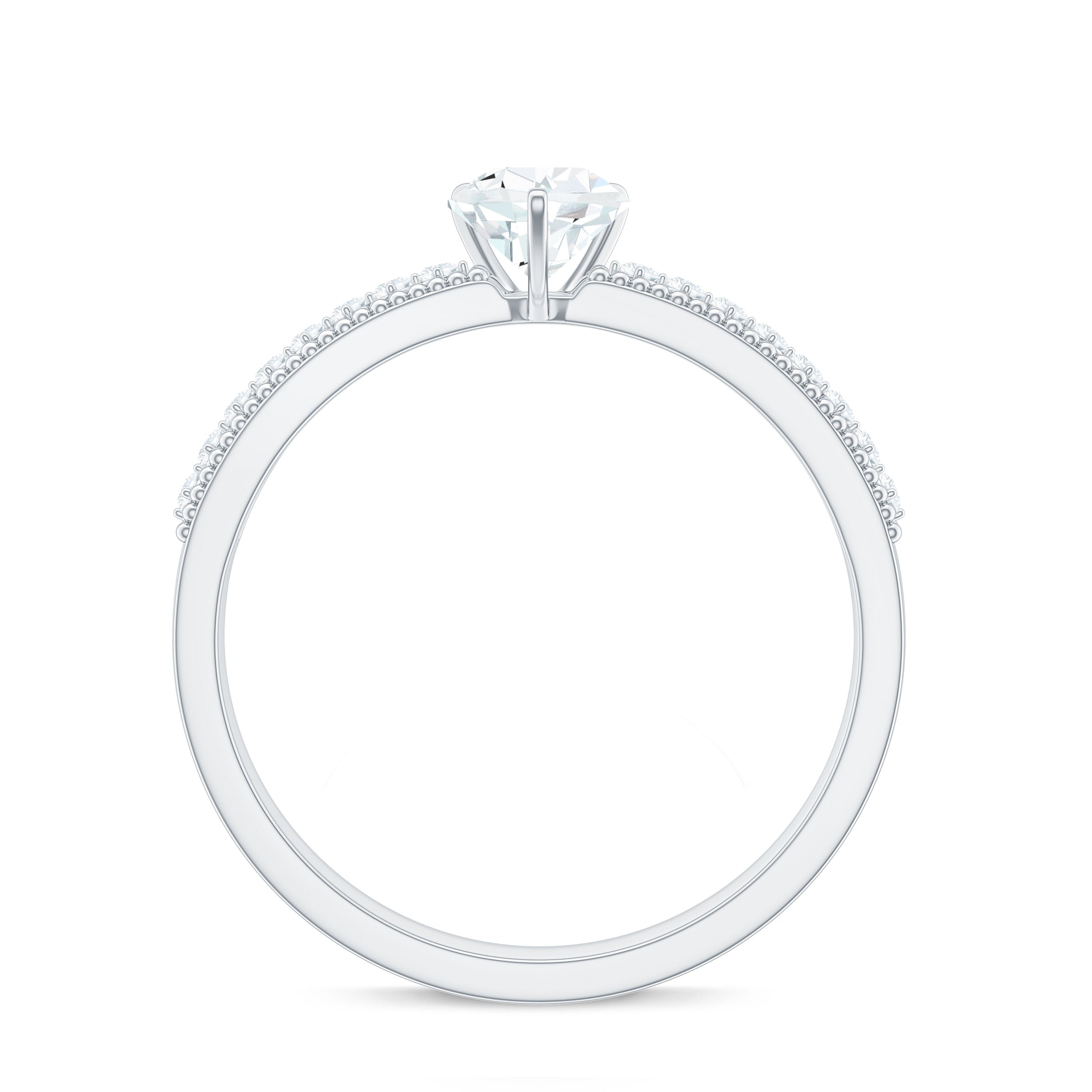 Pear Shaped Lab Grown Diamond Solitaire Engagement Ring Lab Grown Diamond - ( EF-VS ) - Color and Clarity - Rosec Jewels