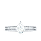 Pear Shaped Lab Grown Diamond Solitaire Engagement Ring Lab Grown Diamond - ( EF-VS ) - Color and Clarity - Rosec Jewels