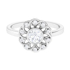 Lab Grown Diamond Nature Inspired Flower Engagement Ring Lab Grown Diamond - ( EF-VS ) - Color and Clarity - Rosec Jewels