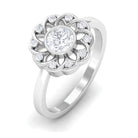 Lab Grown Diamond Nature Inspired Flower Engagement Ring Lab Grown Diamond - ( EF-VS ) - Color and Clarity - Rosec Jewels