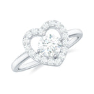 Minimal Heart Ring with Lab Grown Diamond Lab Grown Diamond - ( EF-VS ) - Color and Clarity - Rosec Jewels