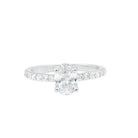 Oval Lab Grown Diamond Solitaire Engagement Ring with Side Stones Lab Grown Diamond - ( EF-VS ) - Color and Clarity - Rosec Jewels