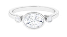 Bezel Set Oval Lab Grown Diamond East West Engagement Ring Lab Grown Diamond - ( EF-VS ) - Color and Clarity - Rosec Jewels