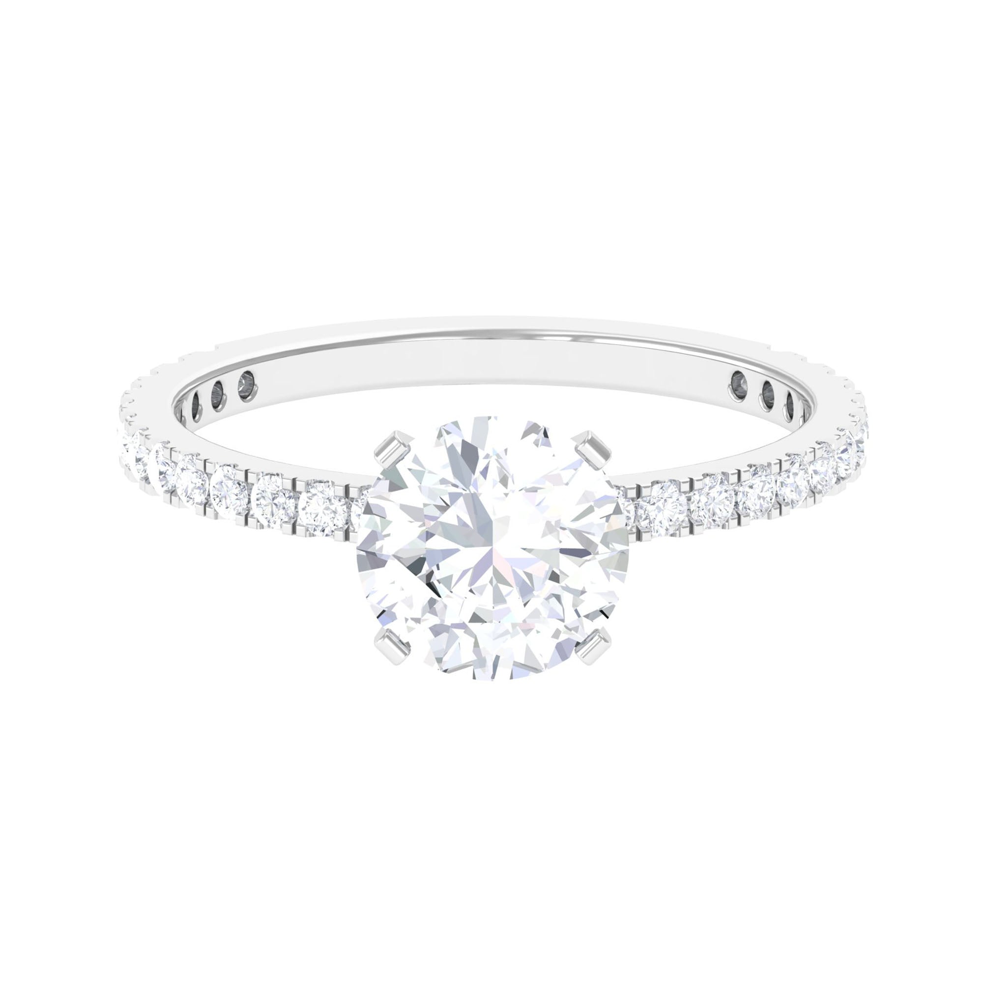 2.75 CT Certified Moissanite Solitaire Engagement Ring Moissanite - ( D-VS1 ) - Color and Clarity - Rosec Jewels