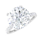 4 CT Certified Round Moissanite Solitaire Ring with Side Stones Moissanite - ( D-VS1 ) - Color and Clarity - Rosec Jewels