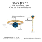 2.25 CT London Blue Topaz Solitaire Ring with Diamond Side Stones London Blue Topaz - ( AAA ) - Quality - Rosec Jewels