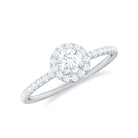 0.75 CT Minimal Moissanite Halo Engagement Ring in Gold Moissanite - ( D-VS1 ) - Color and Clarity - Rosec Jewels