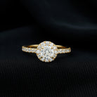 0.75 CT Minimal Moissanite Halo Engagement Ring in Gold Moissanite - ( D-VS1 ) - Color and Clarity - Rosec Jewels