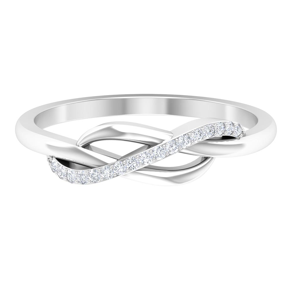 Natural Diamond Minimal Infinity Promise Ring Diamond - ( HI-SI ) - Color and Clarity - Rosec Jewels