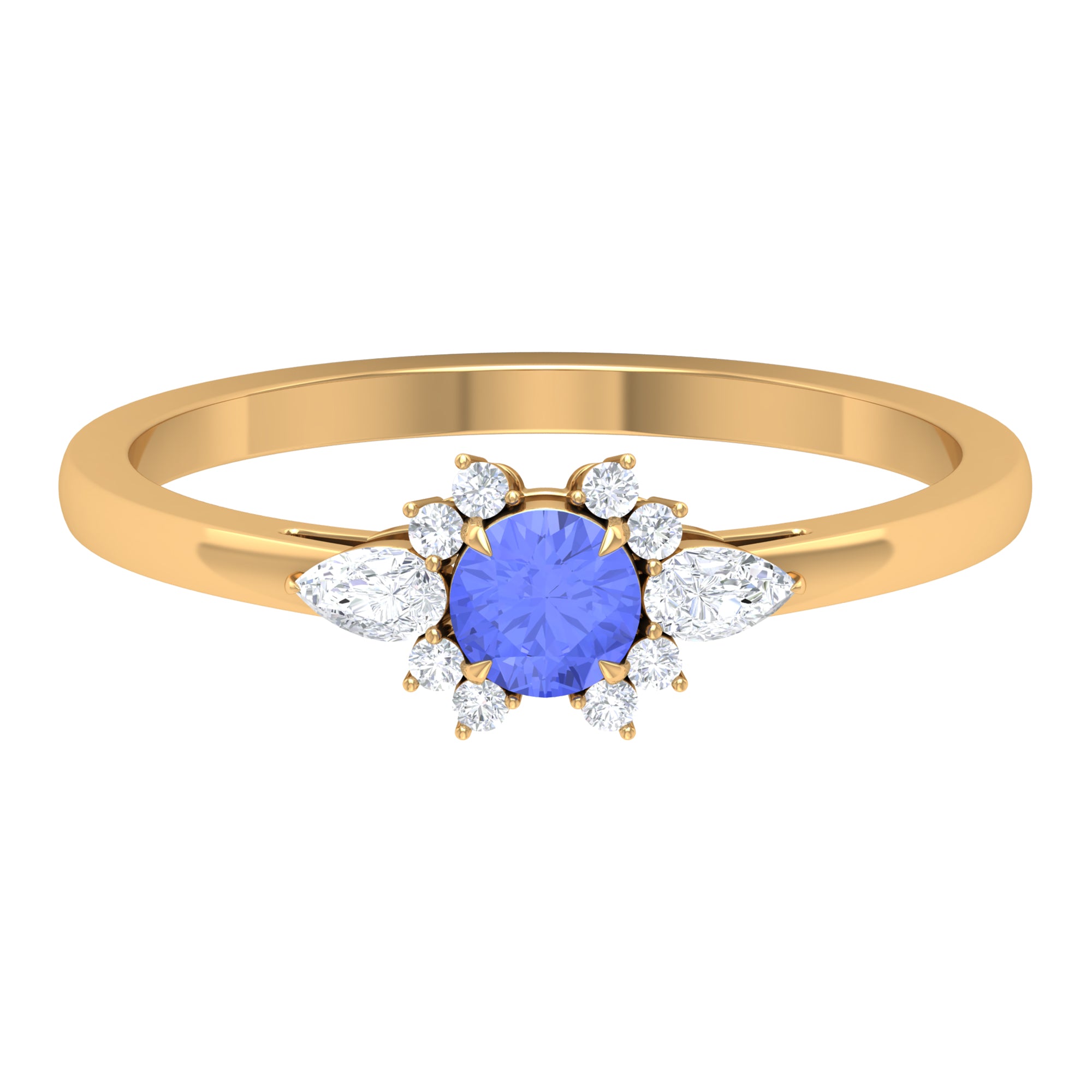 1/2 CT Tanzanite and Diamond Promise Ring Tanzanite - ( AAA ) - Quality - Rosec Jewels