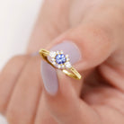 1/2 CT Tanzanite and Diamond Promise Ring Tanzanite - ( AAA ) - Quality - Rosec Jewels