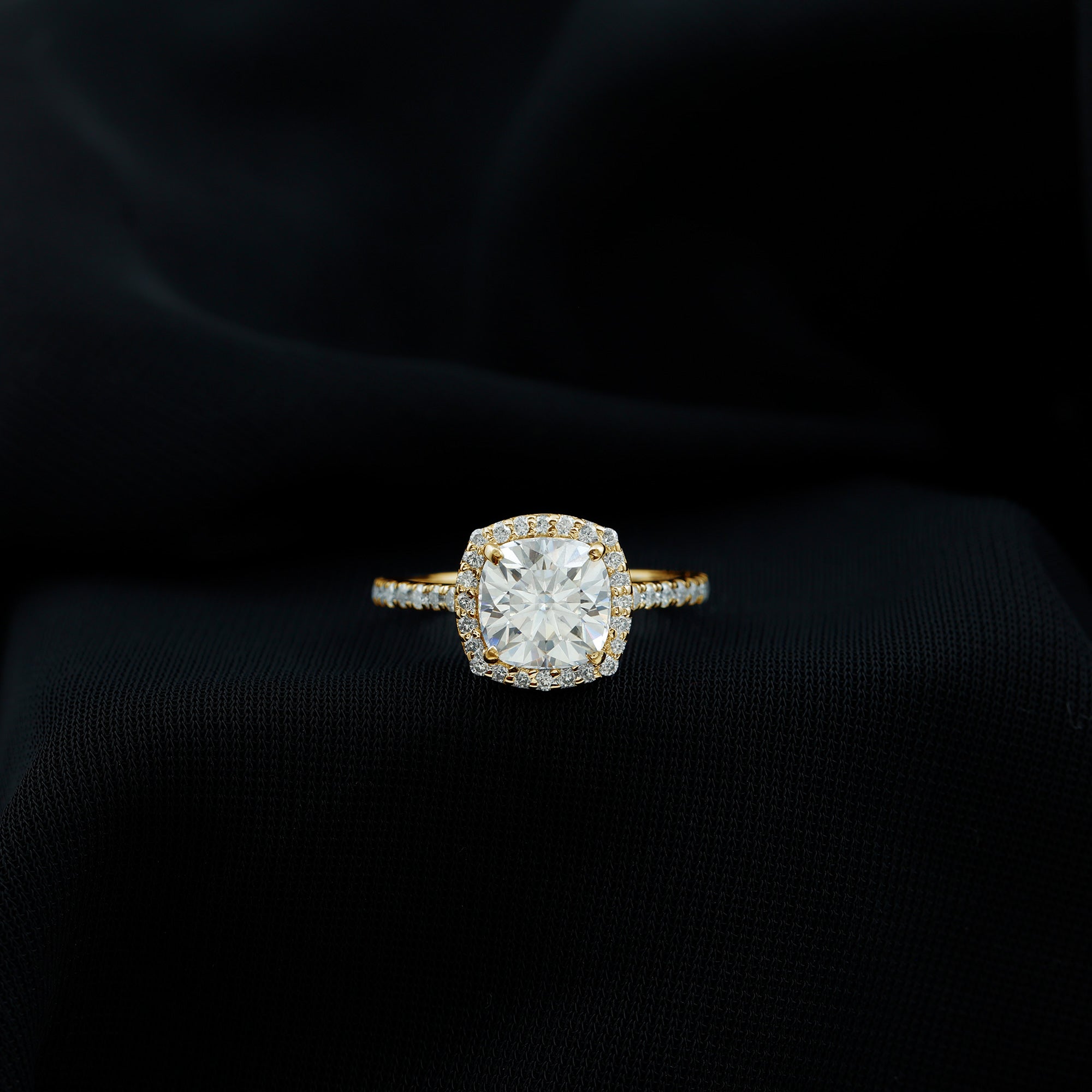 Millie Bobby Brown Inspired Moissanite Halo Engagement Ring Moissanite - ( D-VS1 ) - Color and Clarity - Rosec Jewels