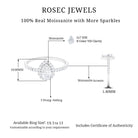 1.25 CT Simple Pear Cut Moissanite Teardrop Ring with Halo Moissanite - ( D-VS1 ) - Color and Clarity - Rosec Jewels