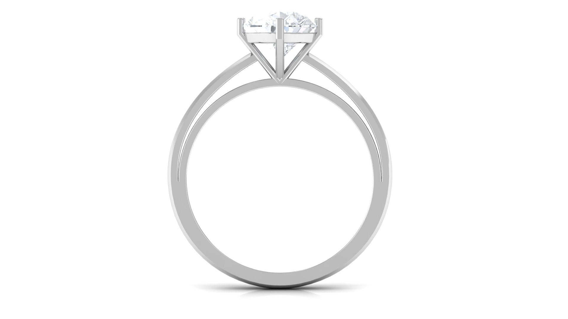 Rosec Jewels-2 CT Two Tone Promise Ring for Her with Pear Cut Solitaire Moissanite