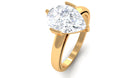 Rosec Jewels-2 CT Two Tone Promise Ring for Her with Pear Cut Solitaire Moissanite