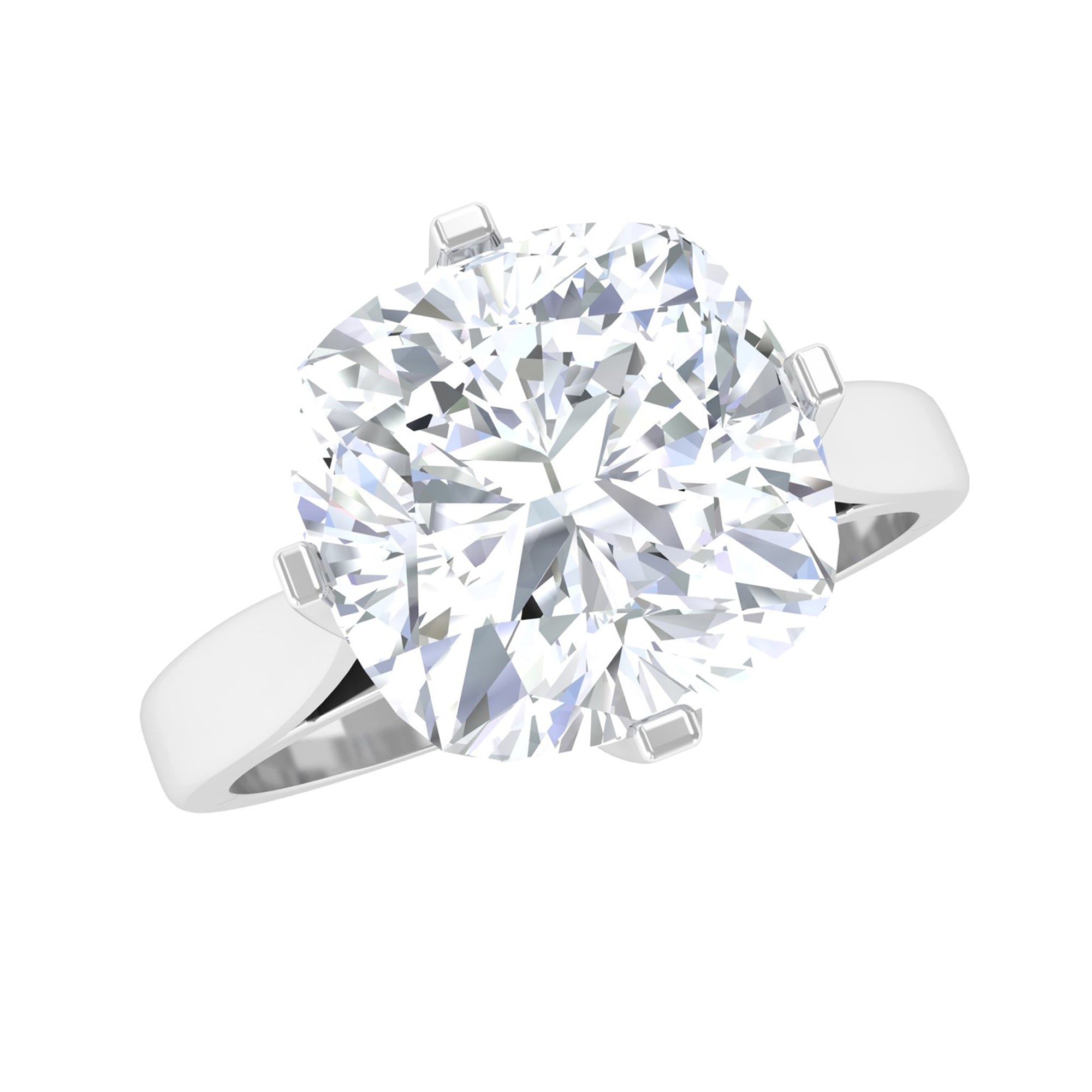 Rosec Jewels-3.25 CT Cushion Shape Moissanite Solitaire Ring